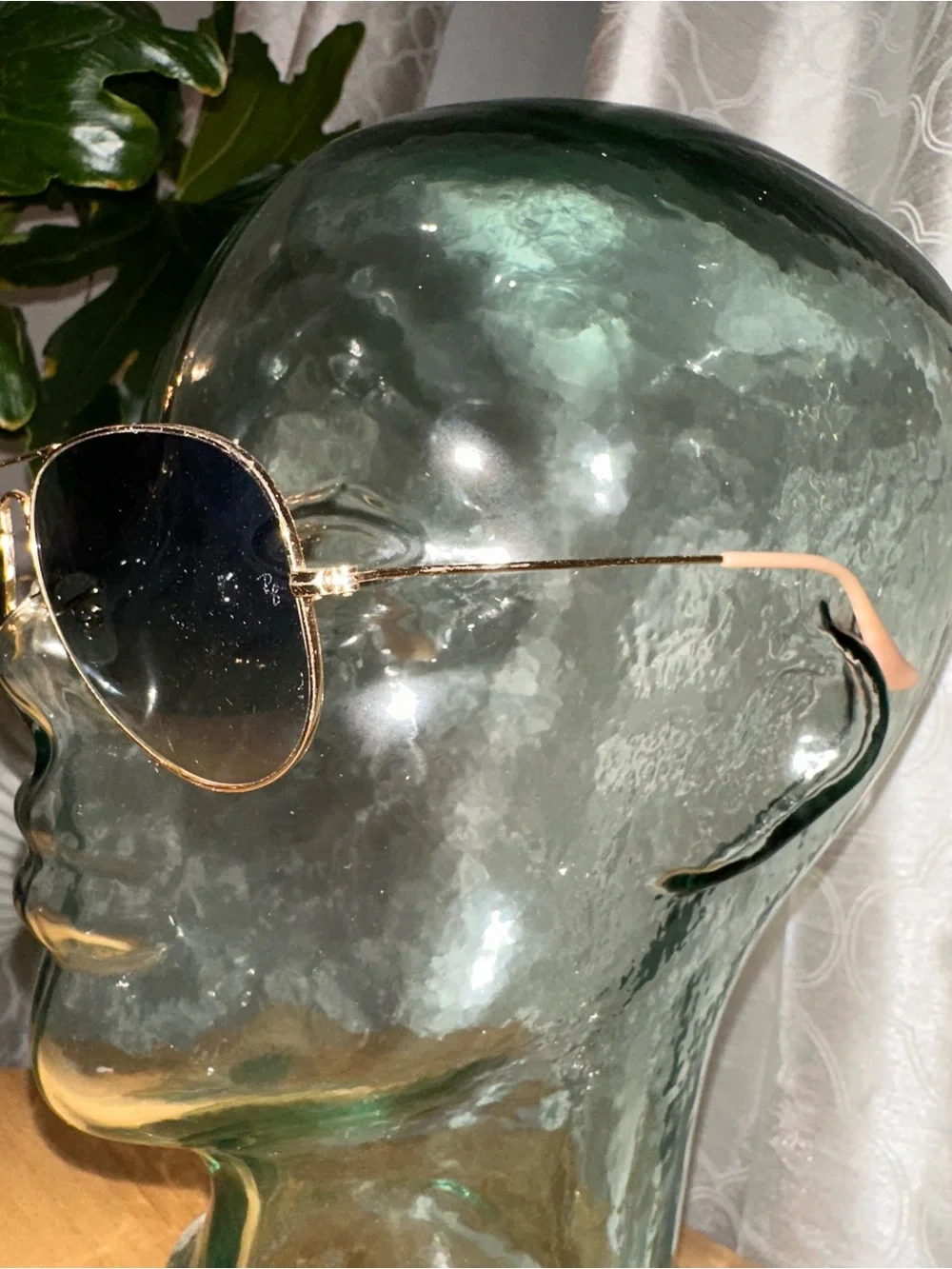Ray-Ban Gold Frame Aviator Sunglasses with Blue Gradient Lenses
